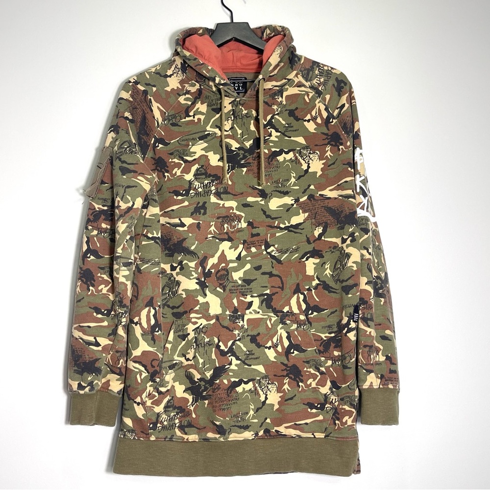 PUNK ROYAL Men's Camo Hoodie Sweatshirt Graphic Graffiti Print Size Large